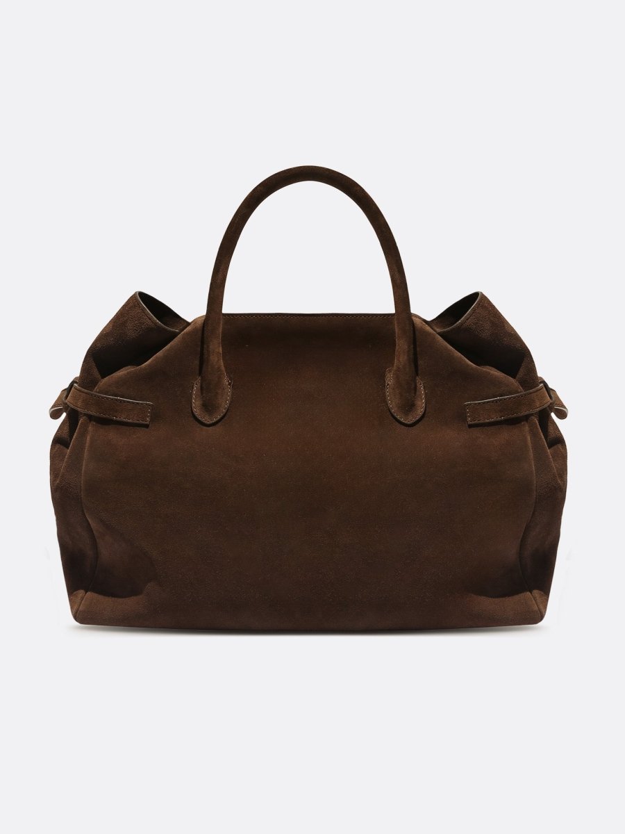 Brochu Walker Everyday Tote in coffee-brown suede.