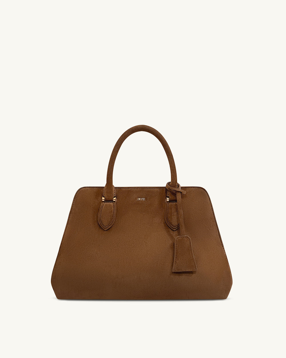 JW PEI Lara Faux Suede Tote Bag in brown.